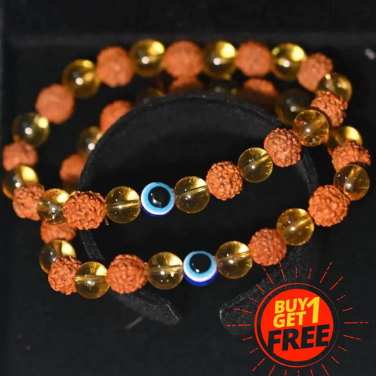 Rudraksha & Citrine Bracelet (Buy 1 Get 1 Free🔥)